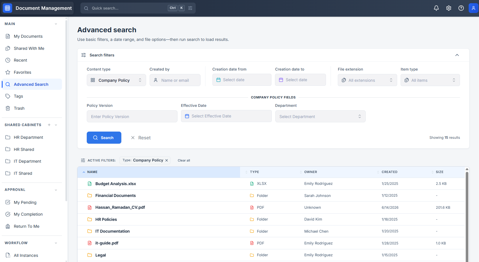 Advanced search